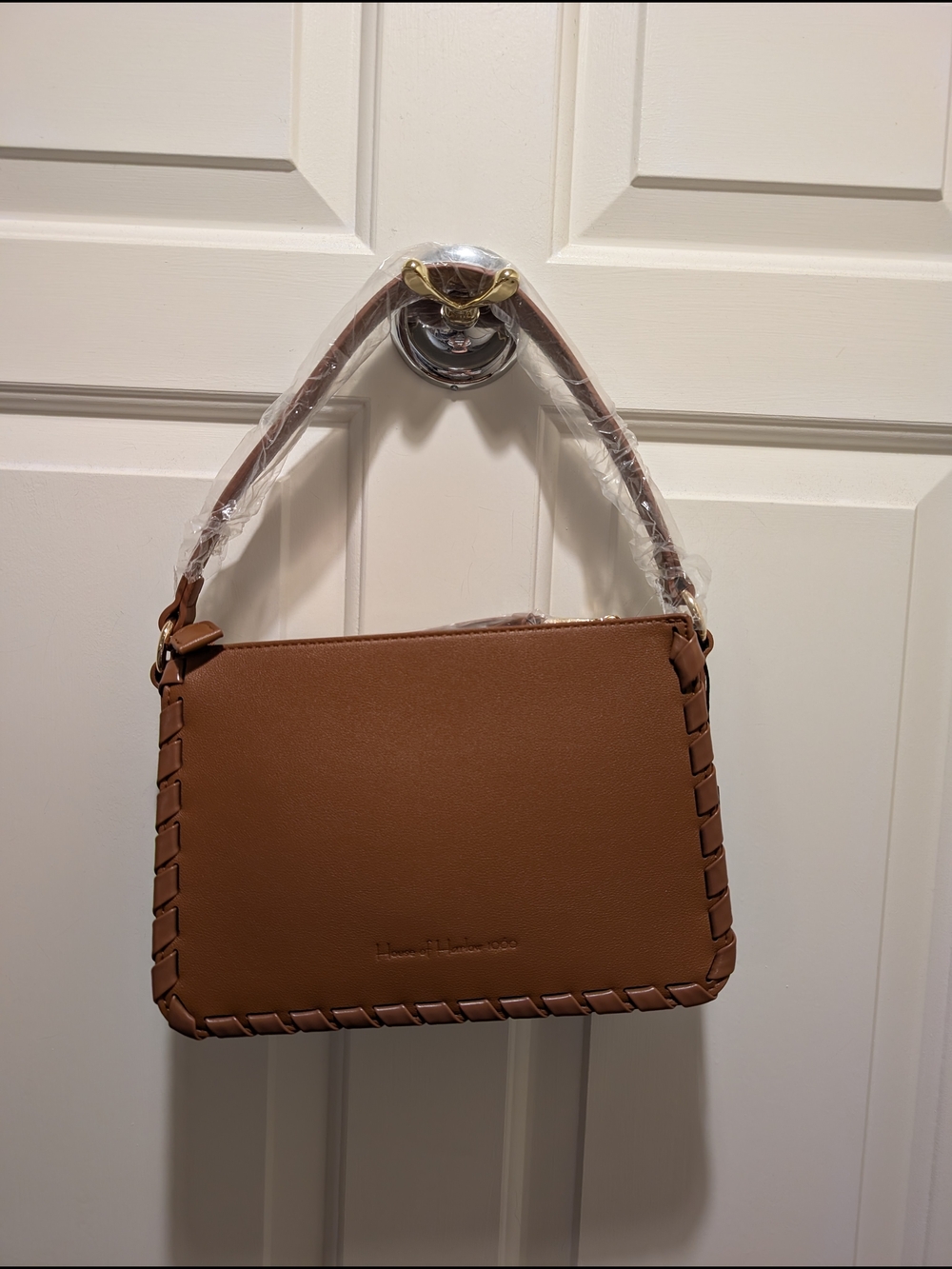 House Of Harlow 1960 Brown Woven Edge Shoulder Bag
